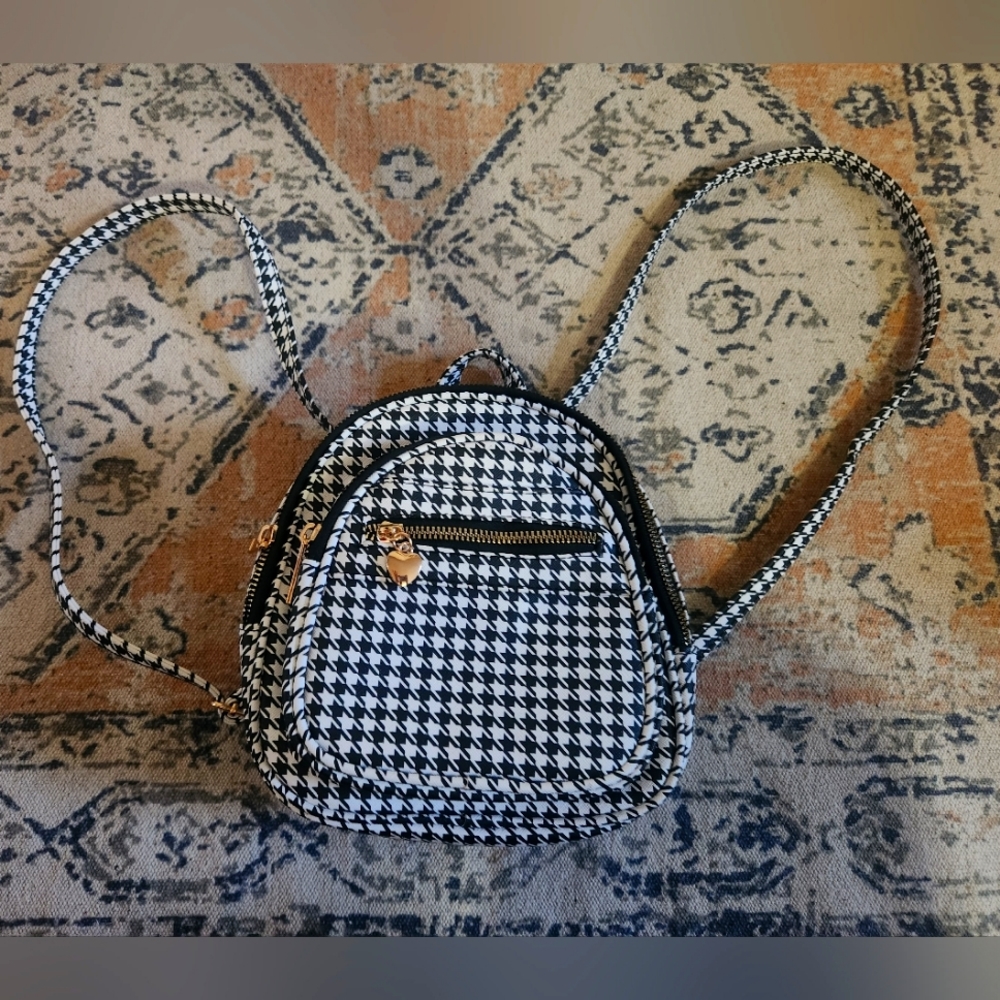 Houndstooth mini backpack